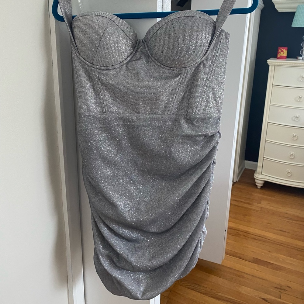 new with tags silver dress, never worn SOLD OUT EVERYWHERE